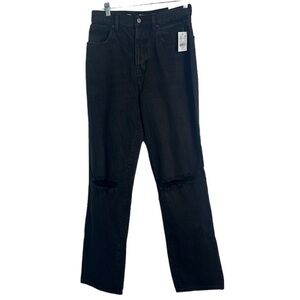 NWT PacSun Dark Grey Distressed High Waisted Dad Jeans Size 28